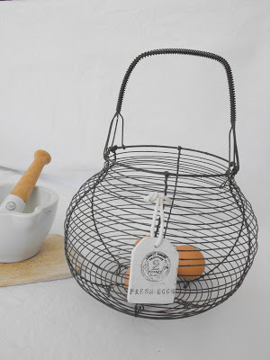 vintage decoration wire egg basket