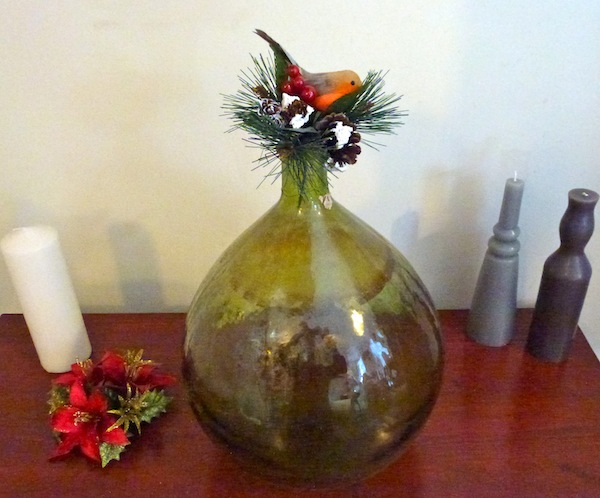 vintage christmas decoration demijohns dame jeanne